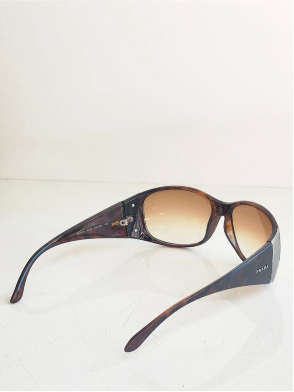 PRADA Vintage SPR07G Brown Tortoiseshell Sunglasses 61 mm 17 - Picture 7 of 13